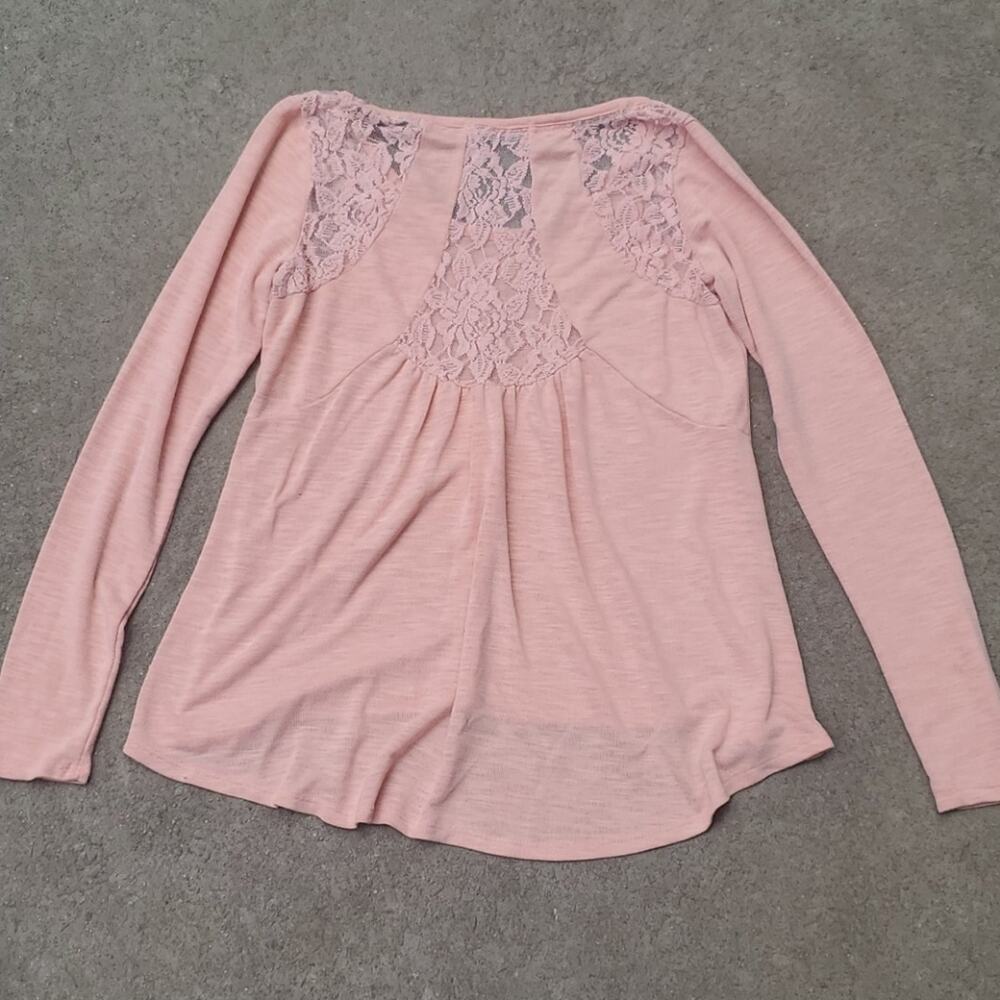 Rewind lace trim high low top pink medium - Picture 3 of 4